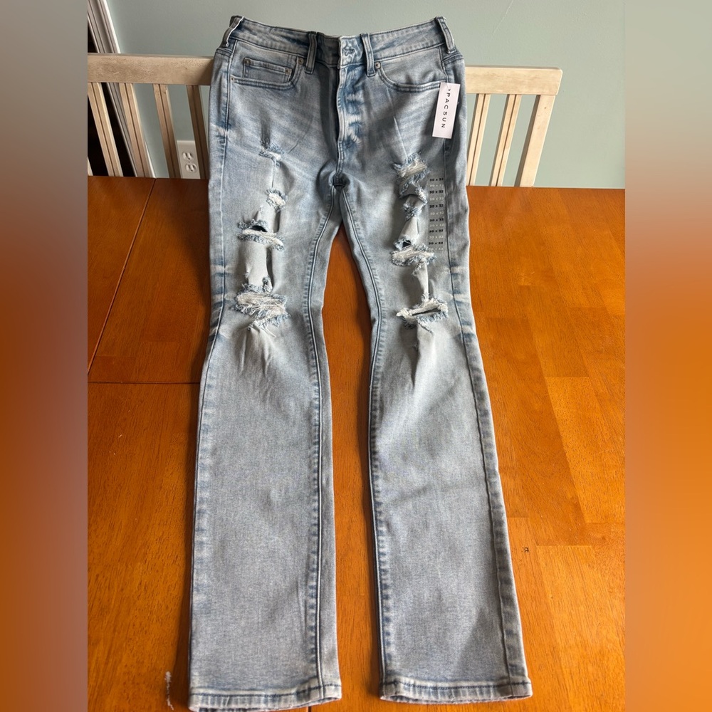 PacSun Ripped Light Gray Skinny Jeans
